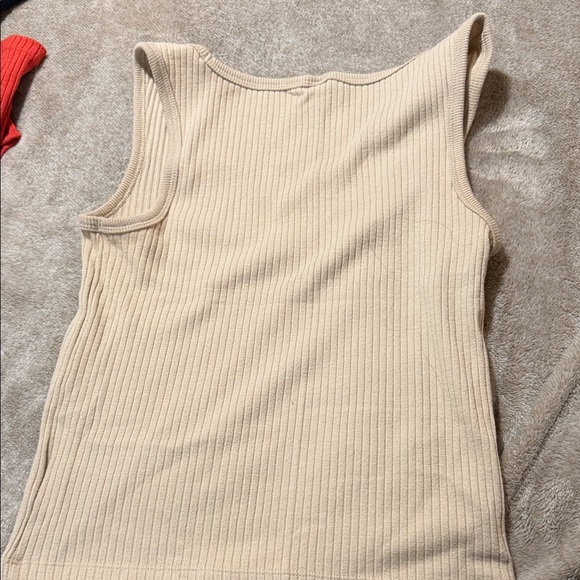 Old Navy Beige Ribbed Tank Top - Picture 2 of 2